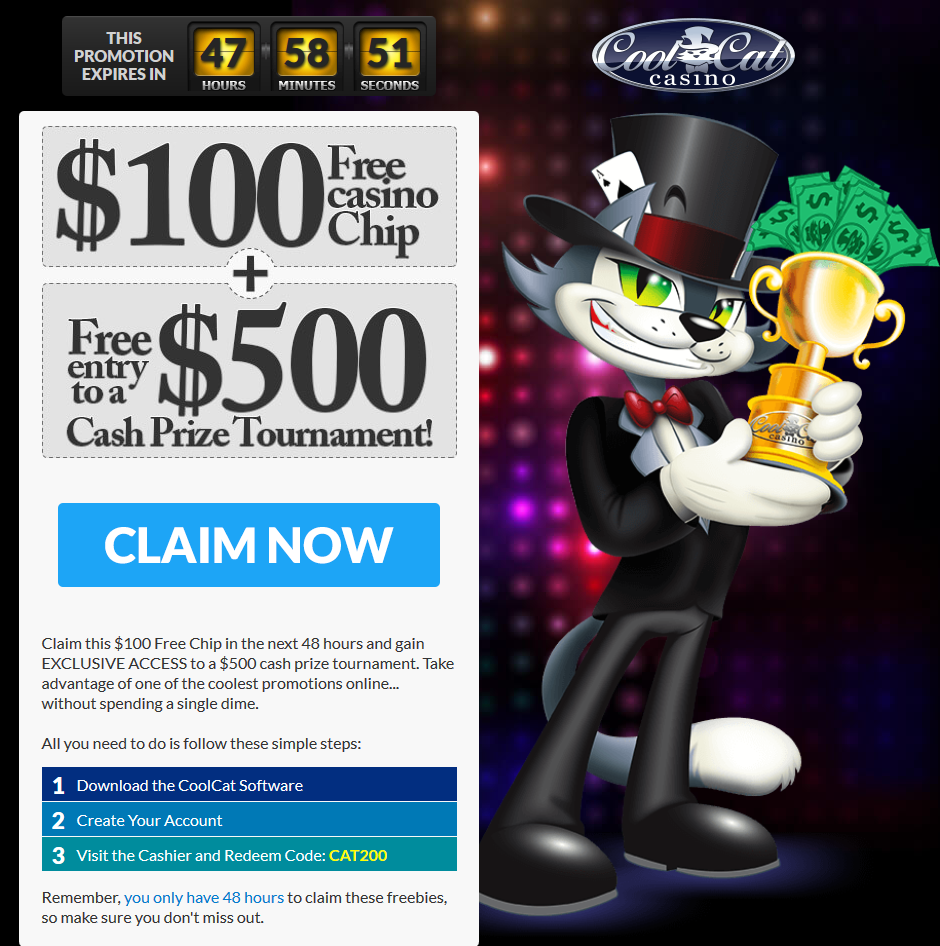 cool cat casino no deposit welcome bonus