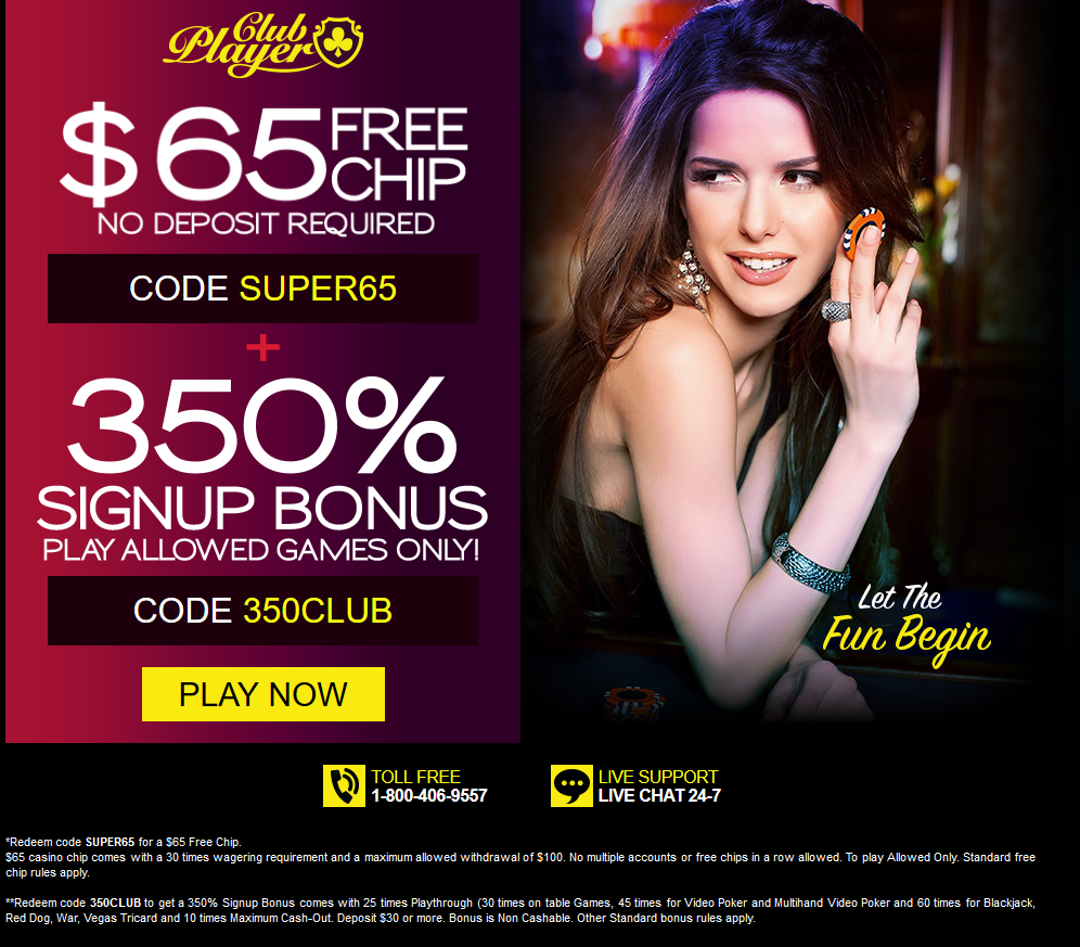 Club Player Casino- $65 + 350% Bonus