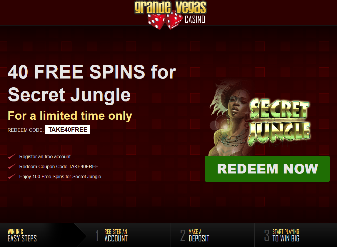 Get
                                40 Free Spins at Grande Vegas Casino!